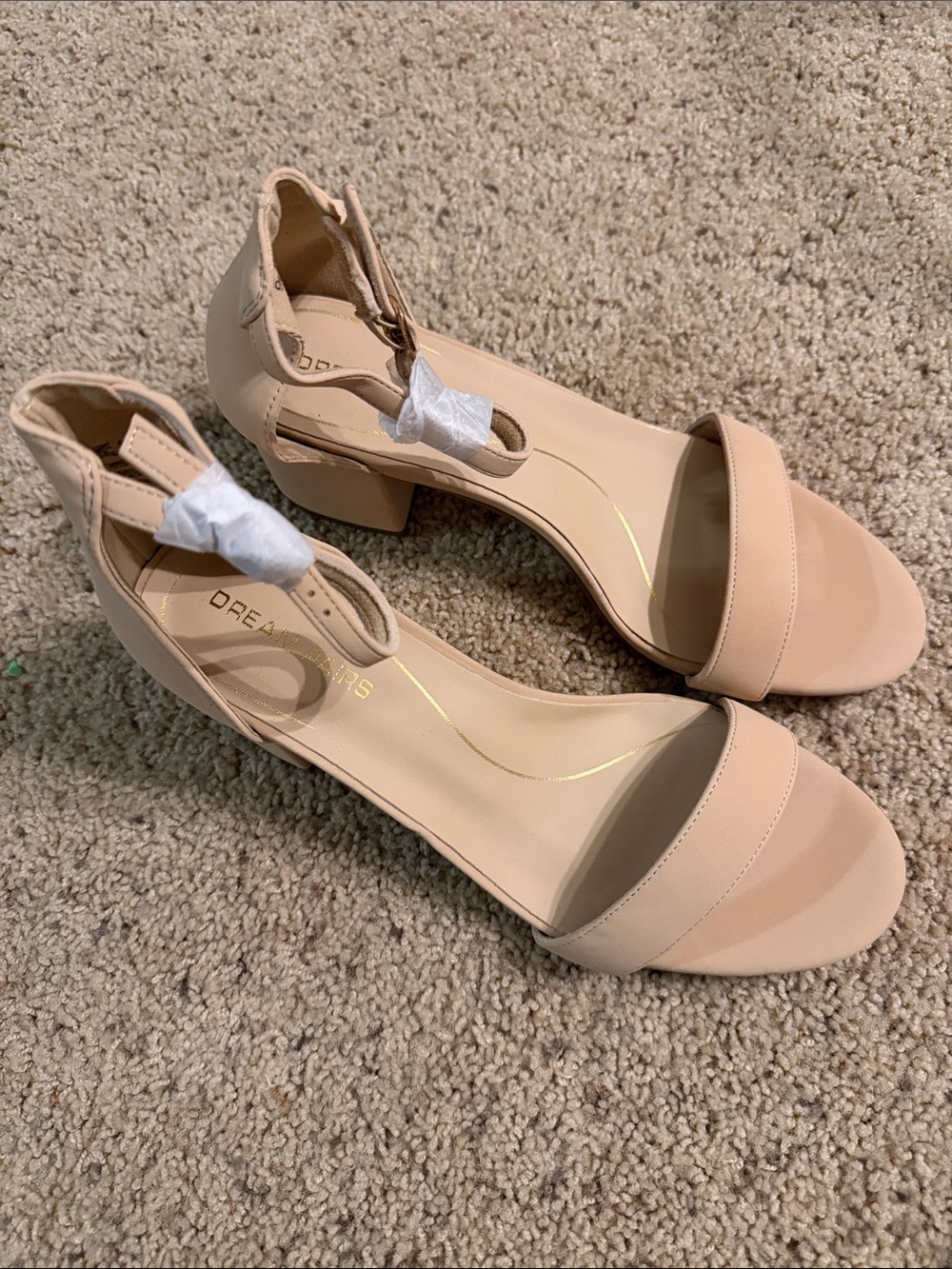 Dream Pairs Nude Block Heel Sandals size 8.5